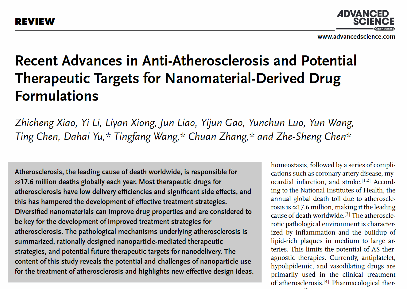 医学院张川教授团队在ACS NANO等权威期刊揭晓多项主要研究效果-永信贵宾会217